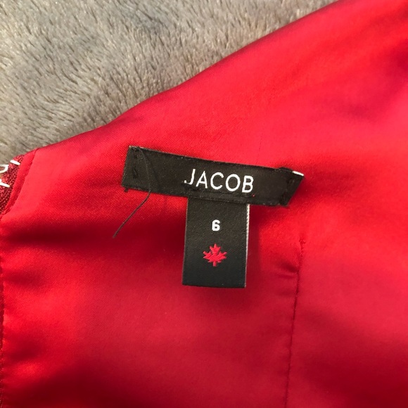 RED GUIPURE LACE DRESS - Picture 6 of 10